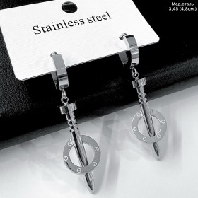 Сережки мед.сталь 10694 (4,8см.)